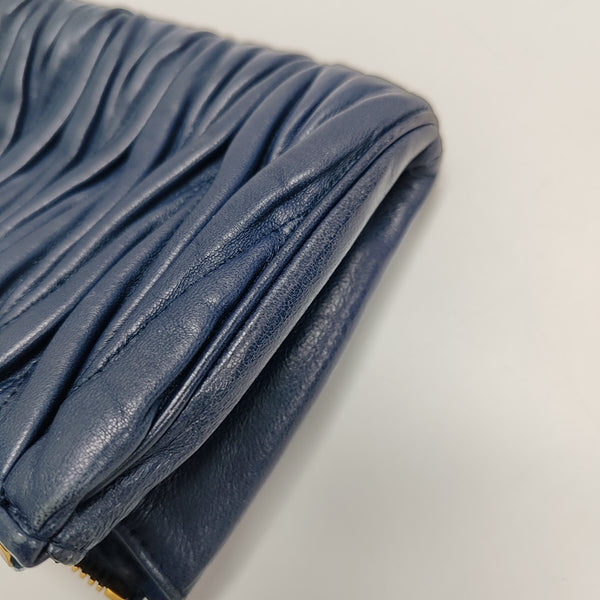 Quilted Lambskin Clutch Blue