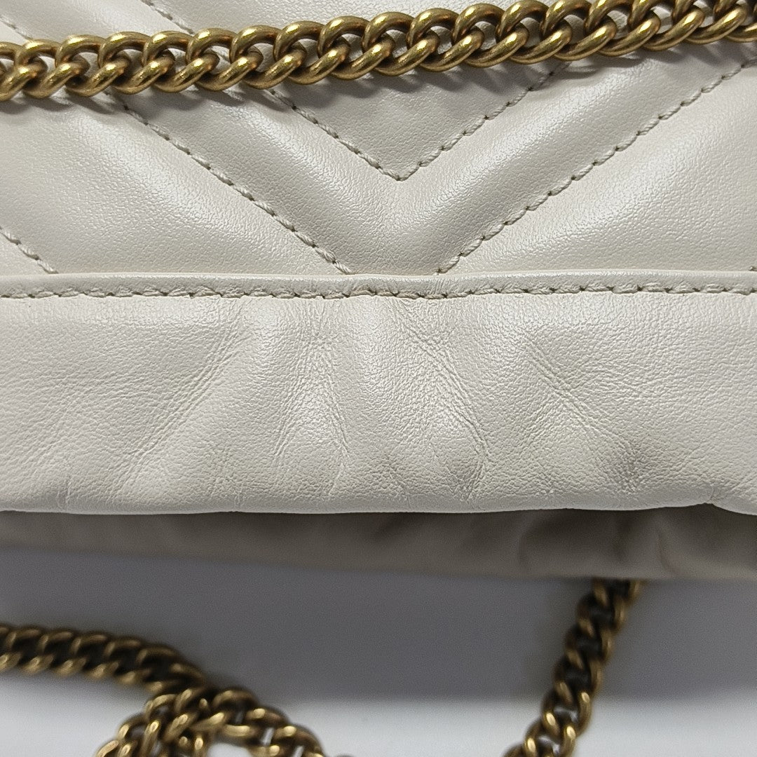 GG Marmont Mini Quilted Calfskin White