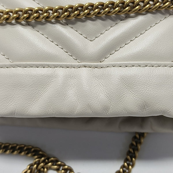 GG Marmont Mini Quilted Calfskin White