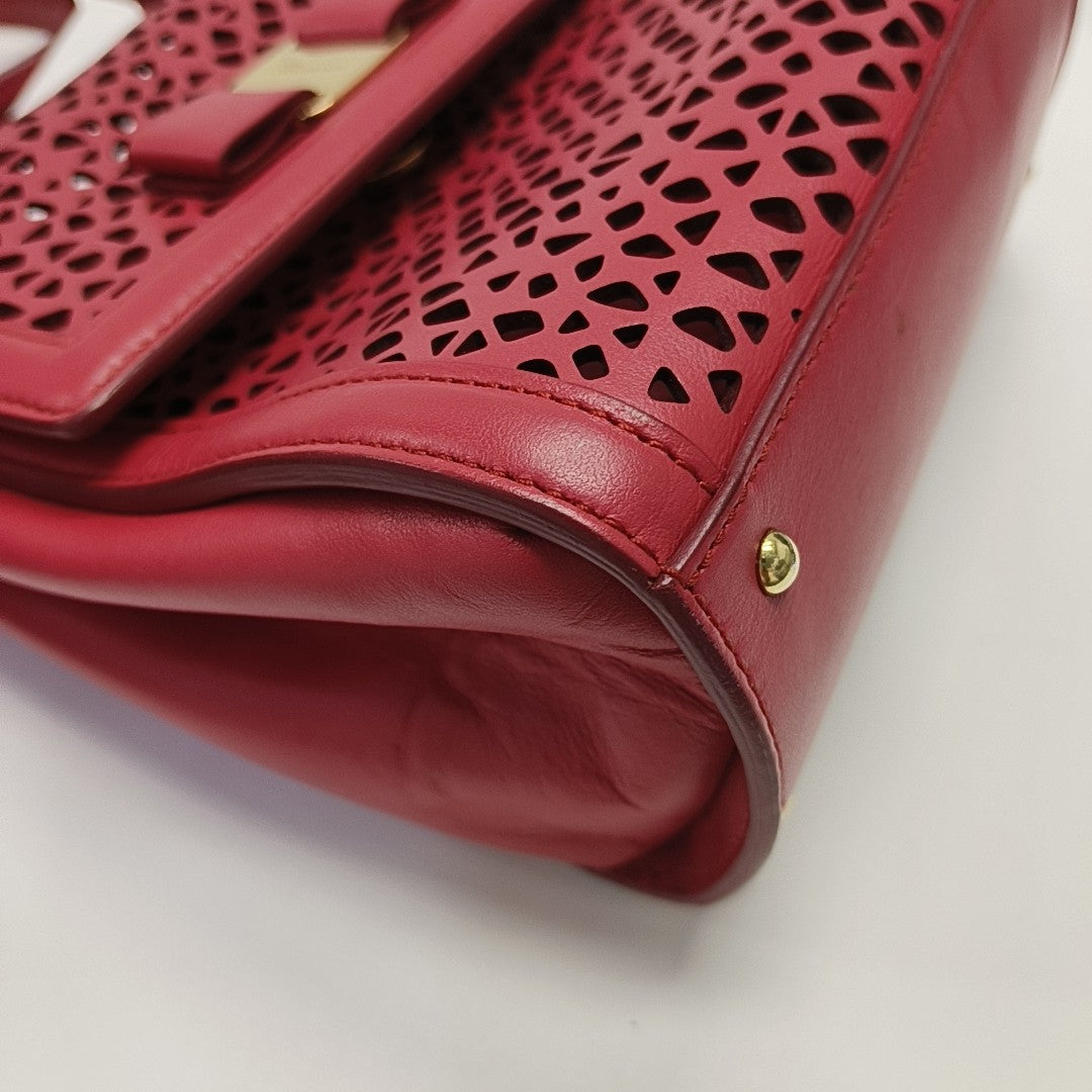 Calfskin Shoulder Bag Red