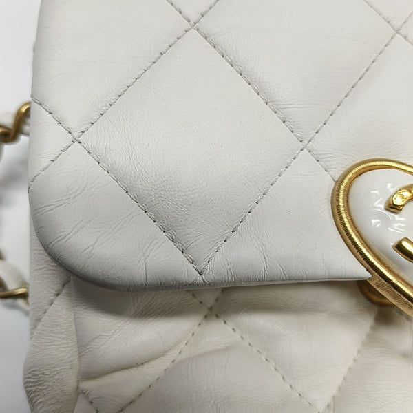 Quilted Lambskin White