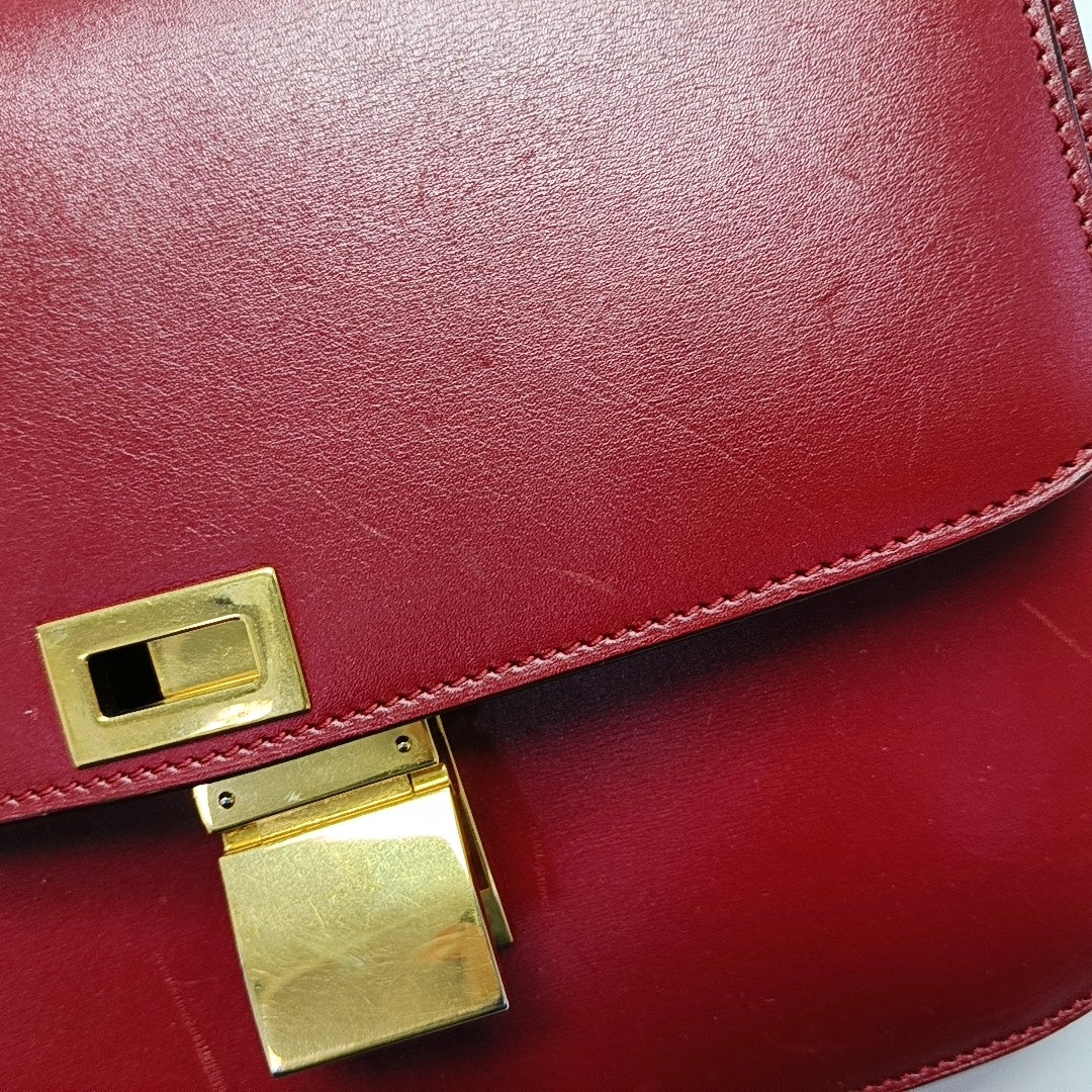 CLASSIC BOX Medium Calfskin Red