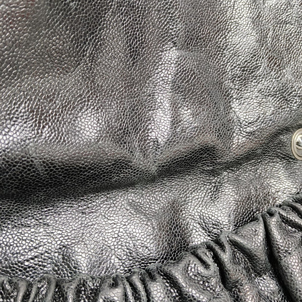 Quilted Grained Calfskin Shoulder Bag Black