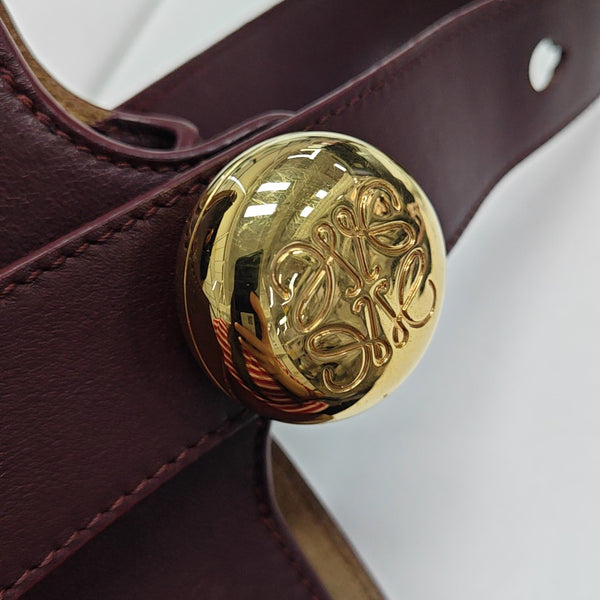 Pebble Bucket Mini Calfskin Red