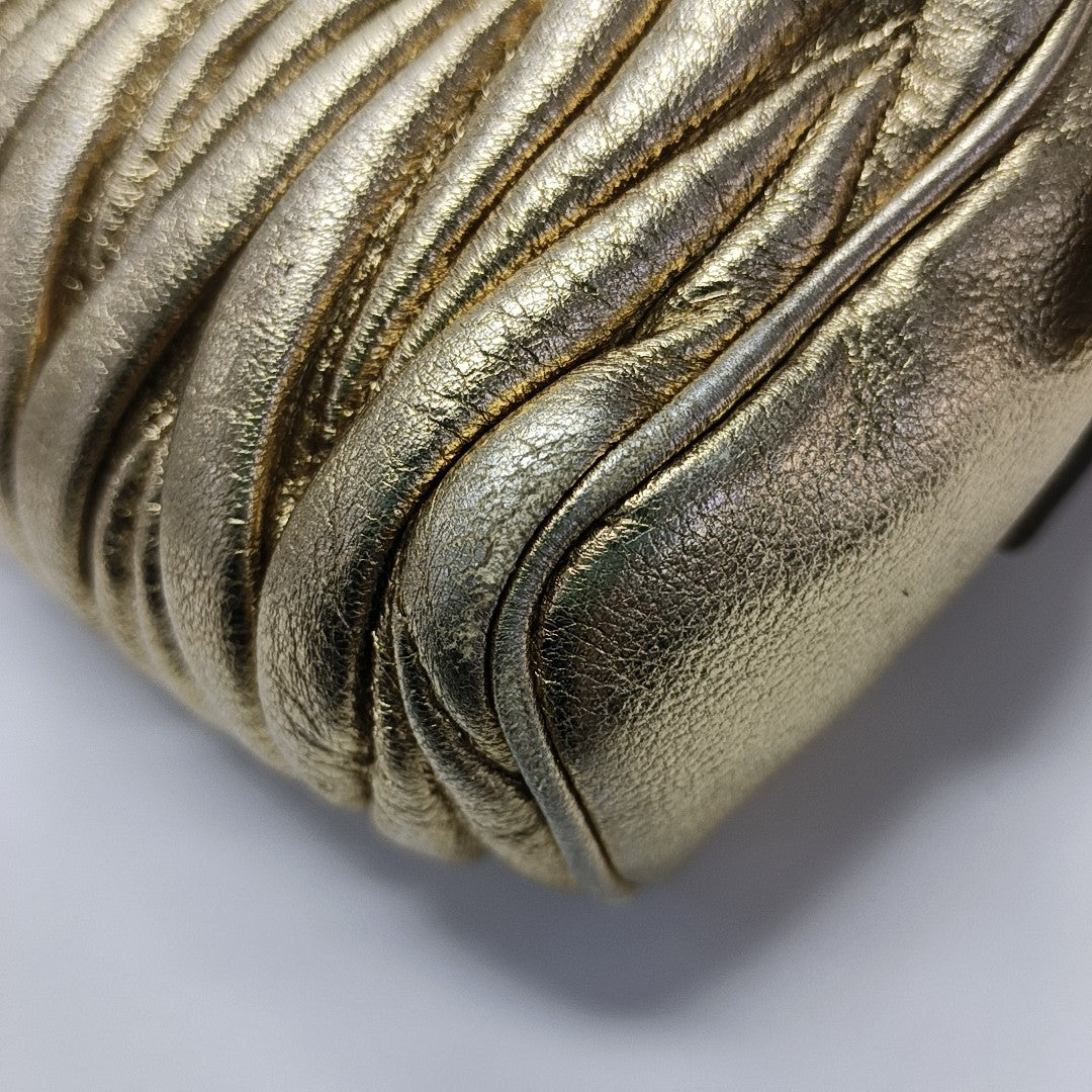 Quilted Lambskin Shoulder Bag Gold