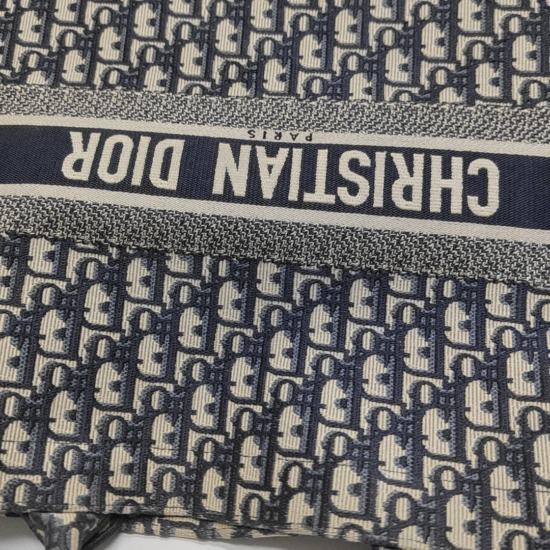 Book Tote Large Oblique Canvas Blue