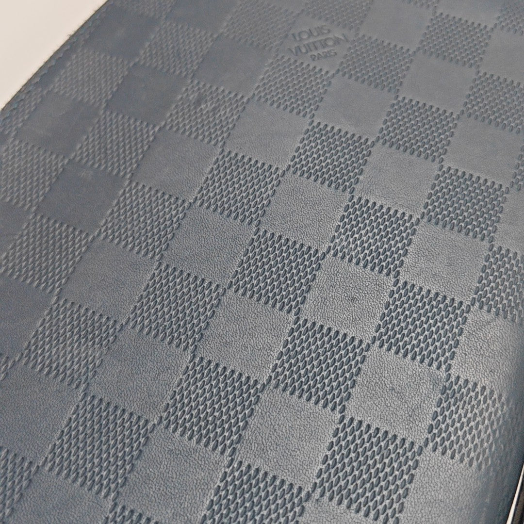 ATOLL Damier Calfskin Blue Wallet