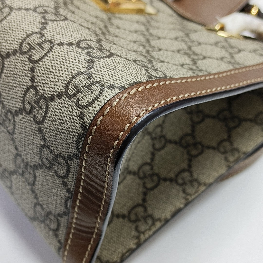 Padlock Small Monogram Coated Canvas Beige