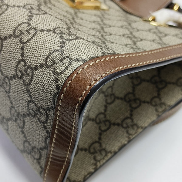 Padlock Small Monogram Coated Canvas Beige