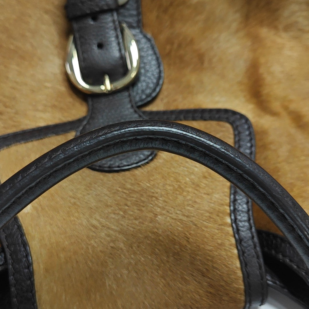 Calfskin Top Handle Bag Brown
