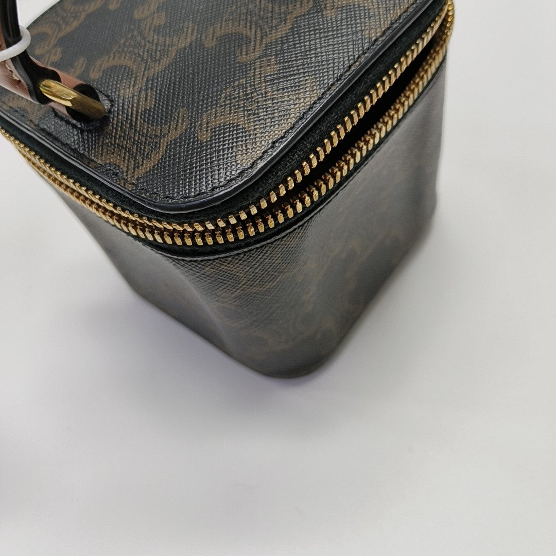 Coated Canvas Shoulder Bag Black