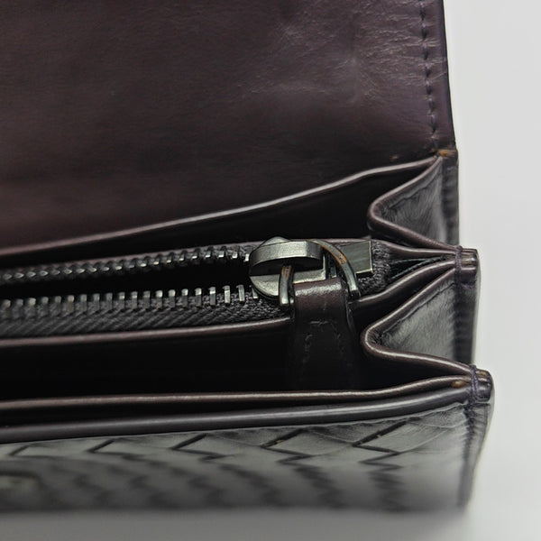 Intrecciato Calfskin Brown Wallet