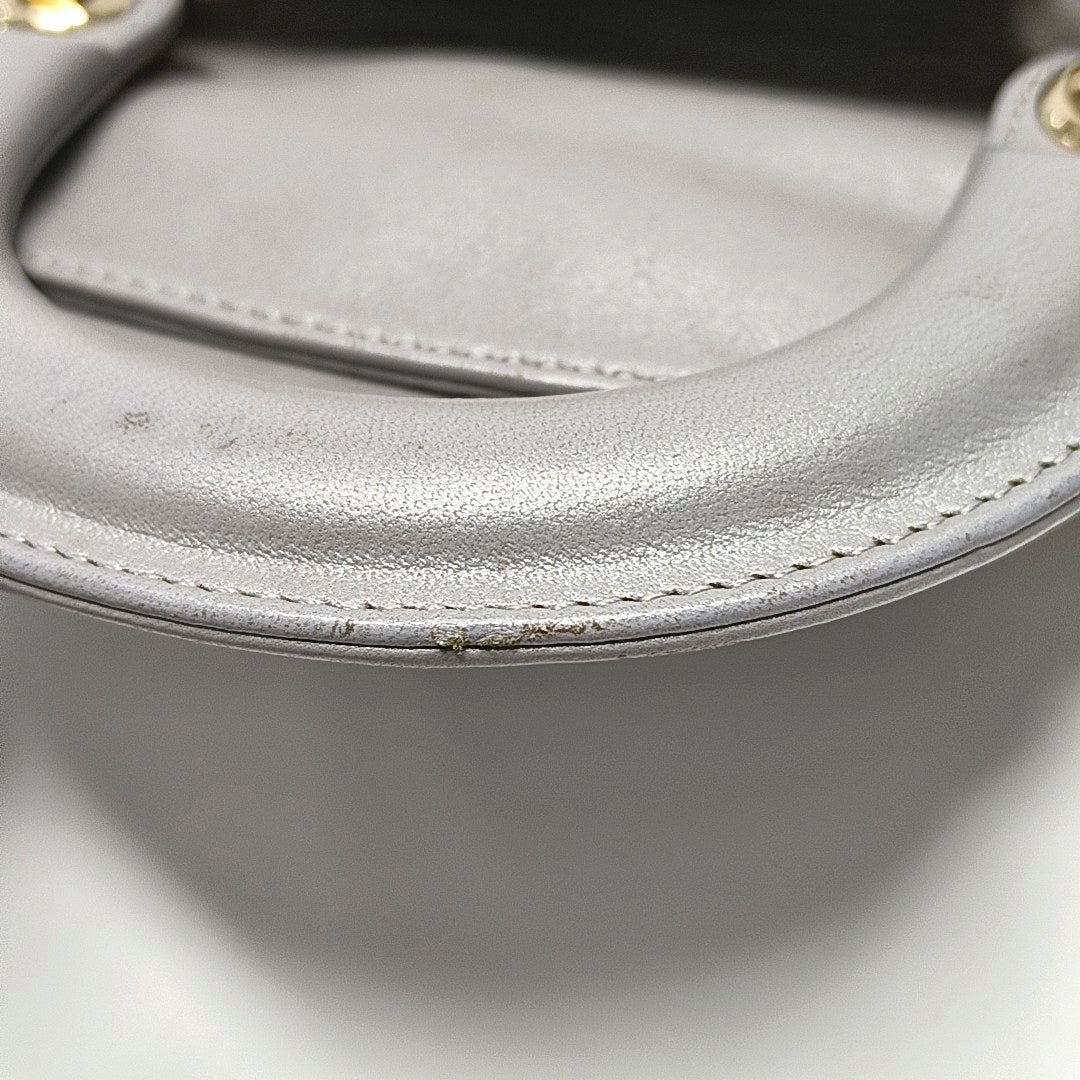 Authenticated pre-owned  Lady Dior Mini Cannage Lambskin Gray - Tote Bag at Looply