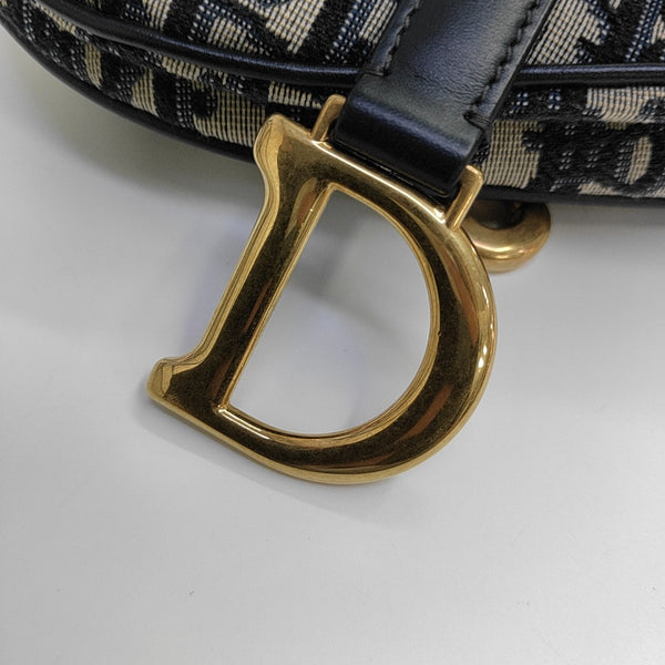 Saddle Mini Oblique Canvas Blue