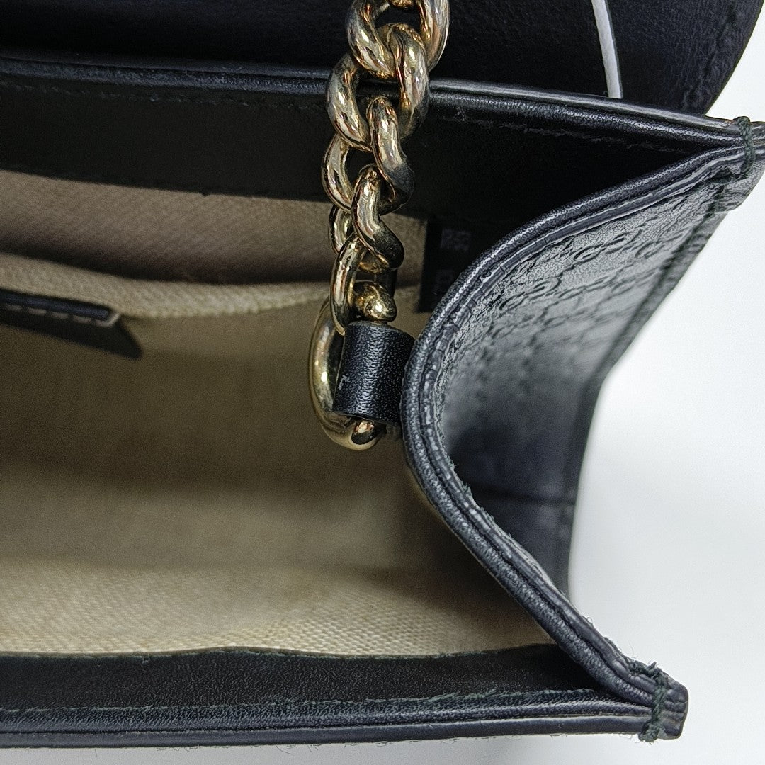 Emily Chain Mini Monogram Calfskin Black