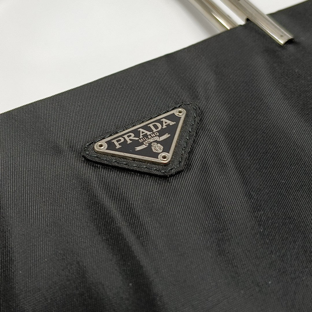 Nylon Top Handle Bag Black