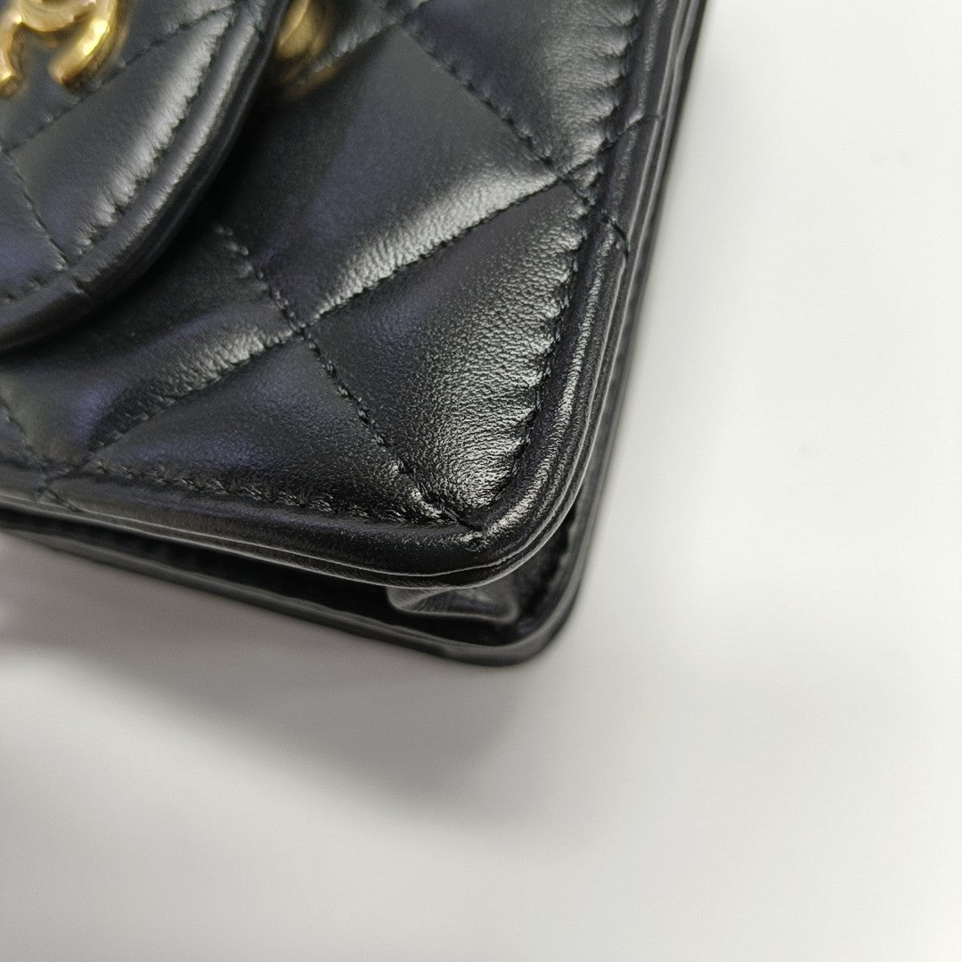 WOC Quilted Lambskin Black