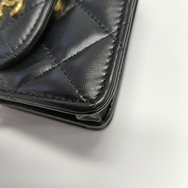 WOC Quilted Lambskin Black
