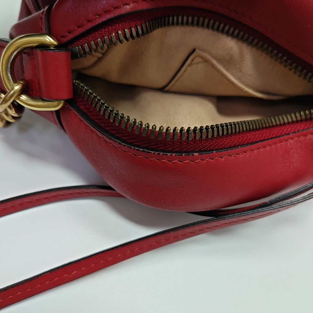GG Marmont Small Quilted Calfskin Red