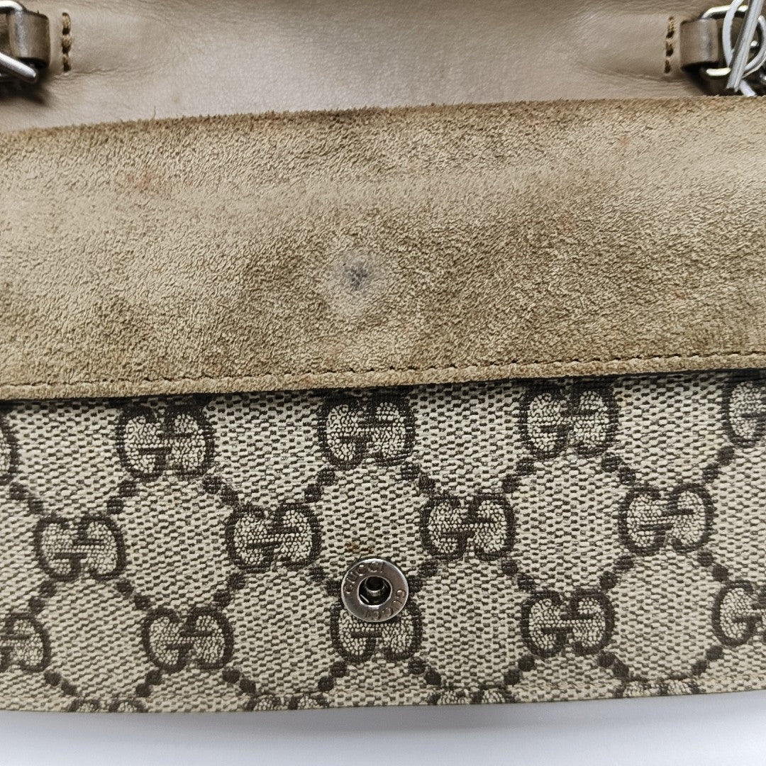 Dionysus Super Mini Monogram Coated Canvas Beige