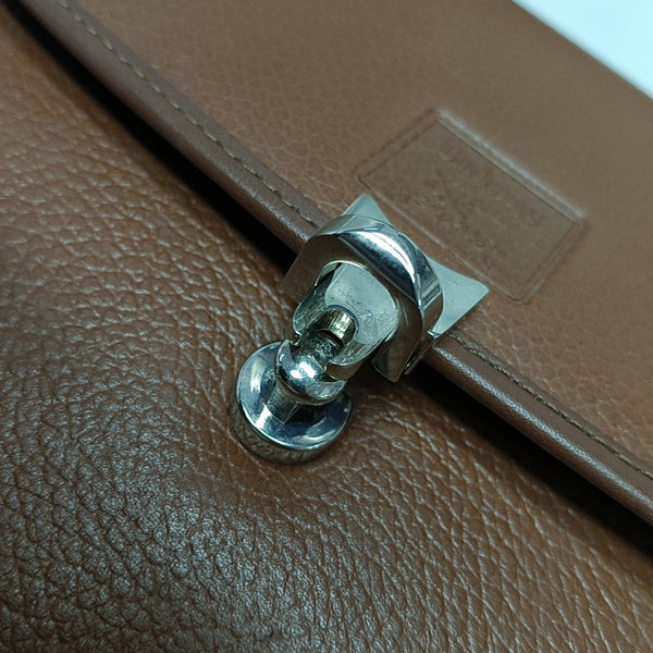 Calfskin Top Handle Bag Brown