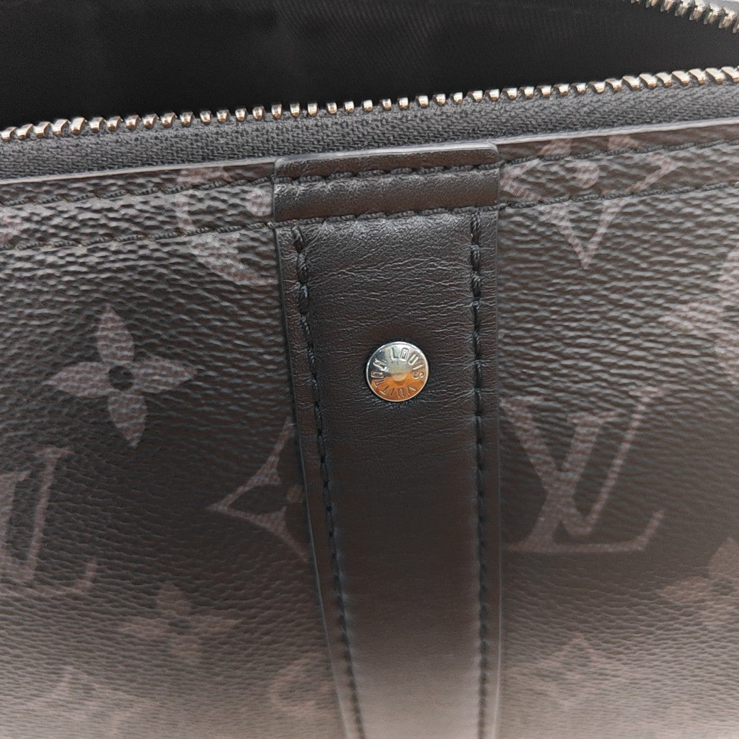 KEEPALL 25 Monogram Coated Canvas Black