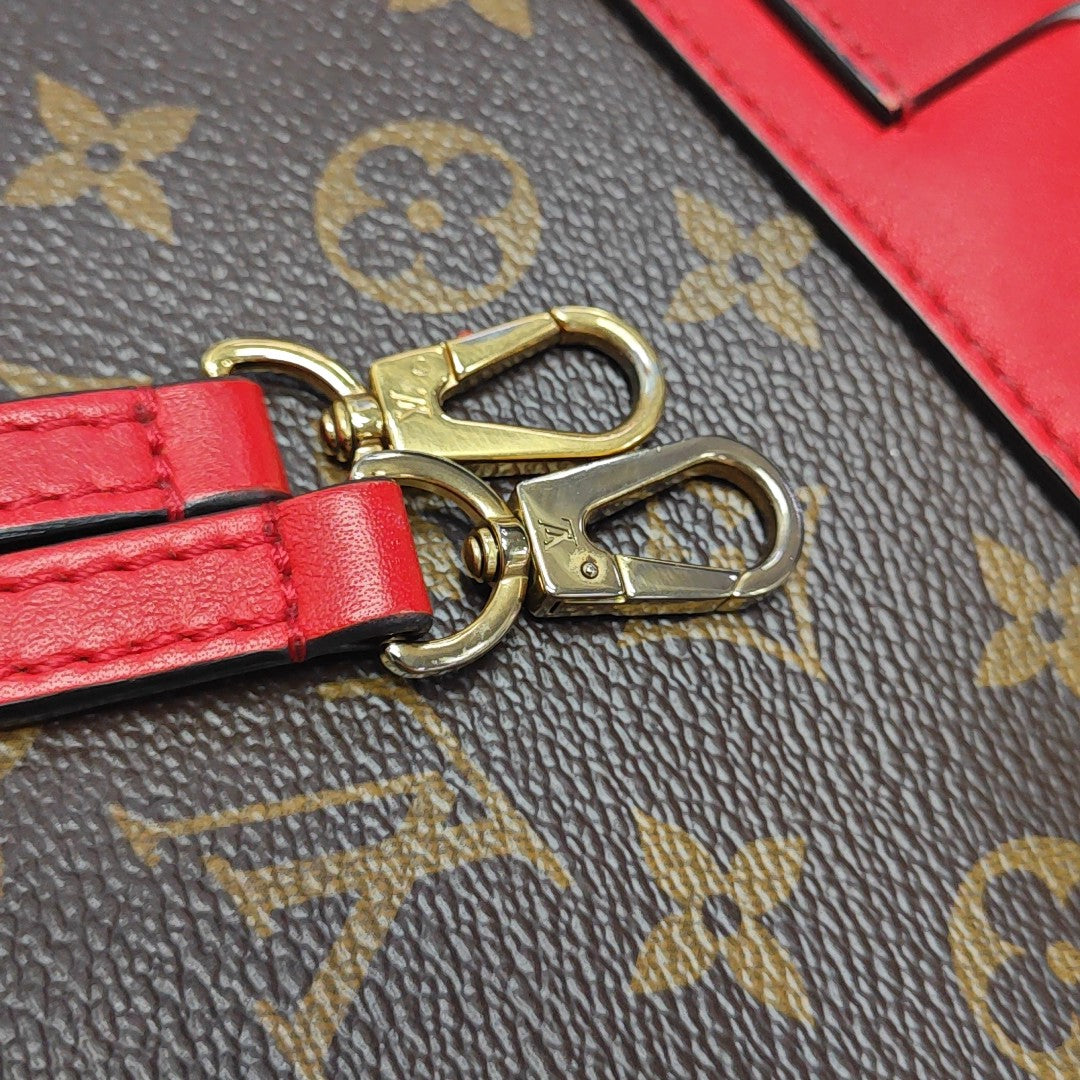 LOCKY BB Monogram Coated Canvas Red