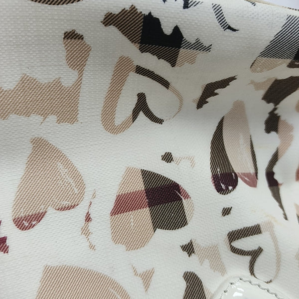 Coated Canvas Top Handle Bag White