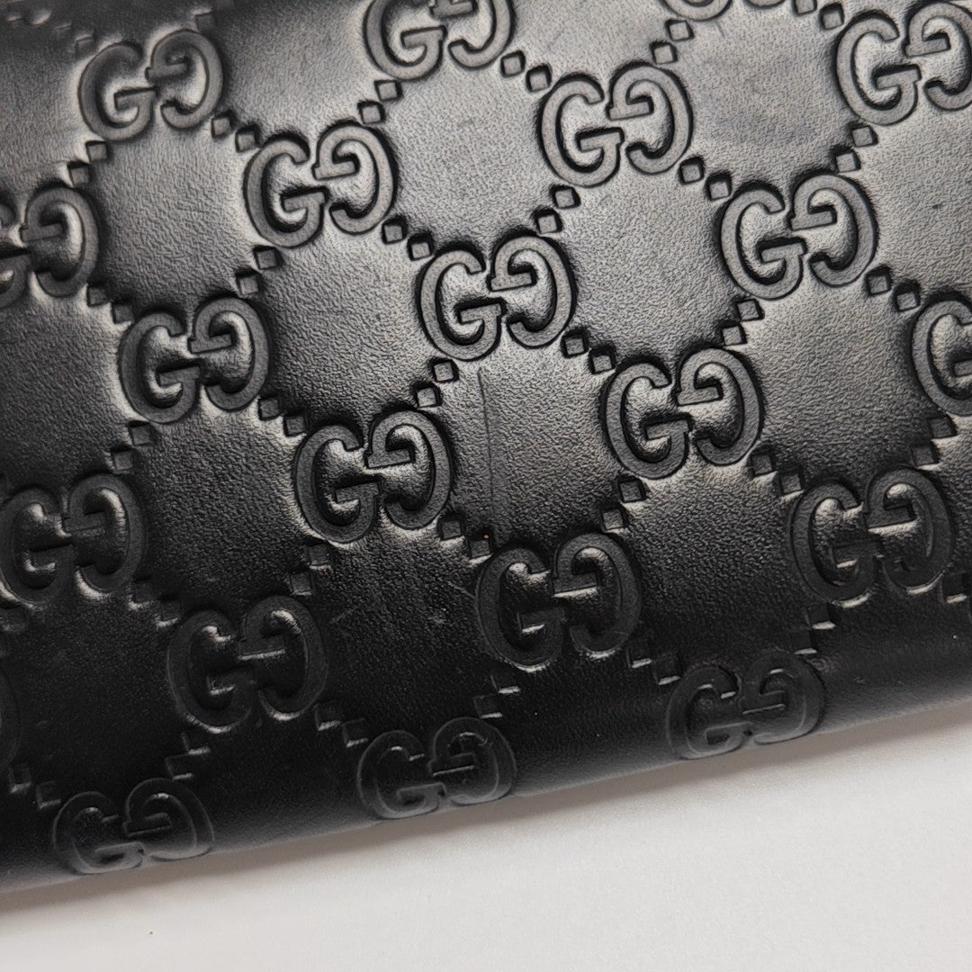 Interlocking G Small Monogram Calfskin Black Wallet