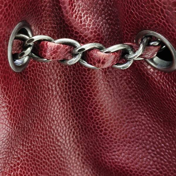 Quilted Grained Calfskin Tote Bag Red