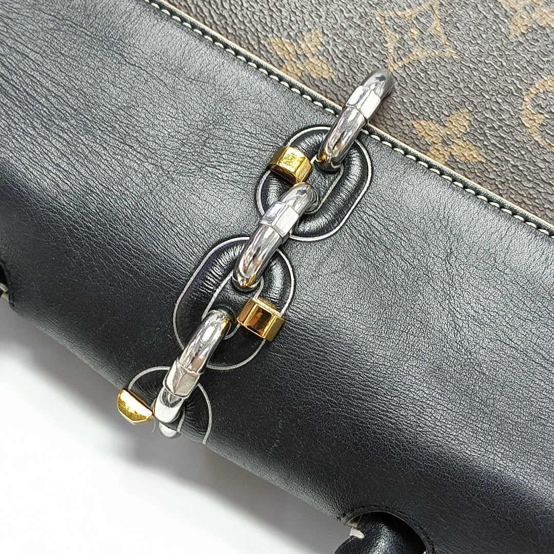 CHAIN IT PM Monogram Coated Canvas Black