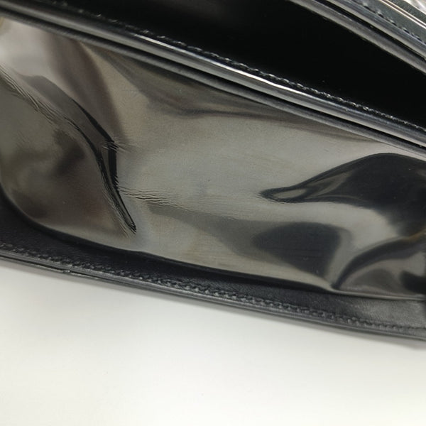 BOY CHANEL Large Quilted Patent Leather Black