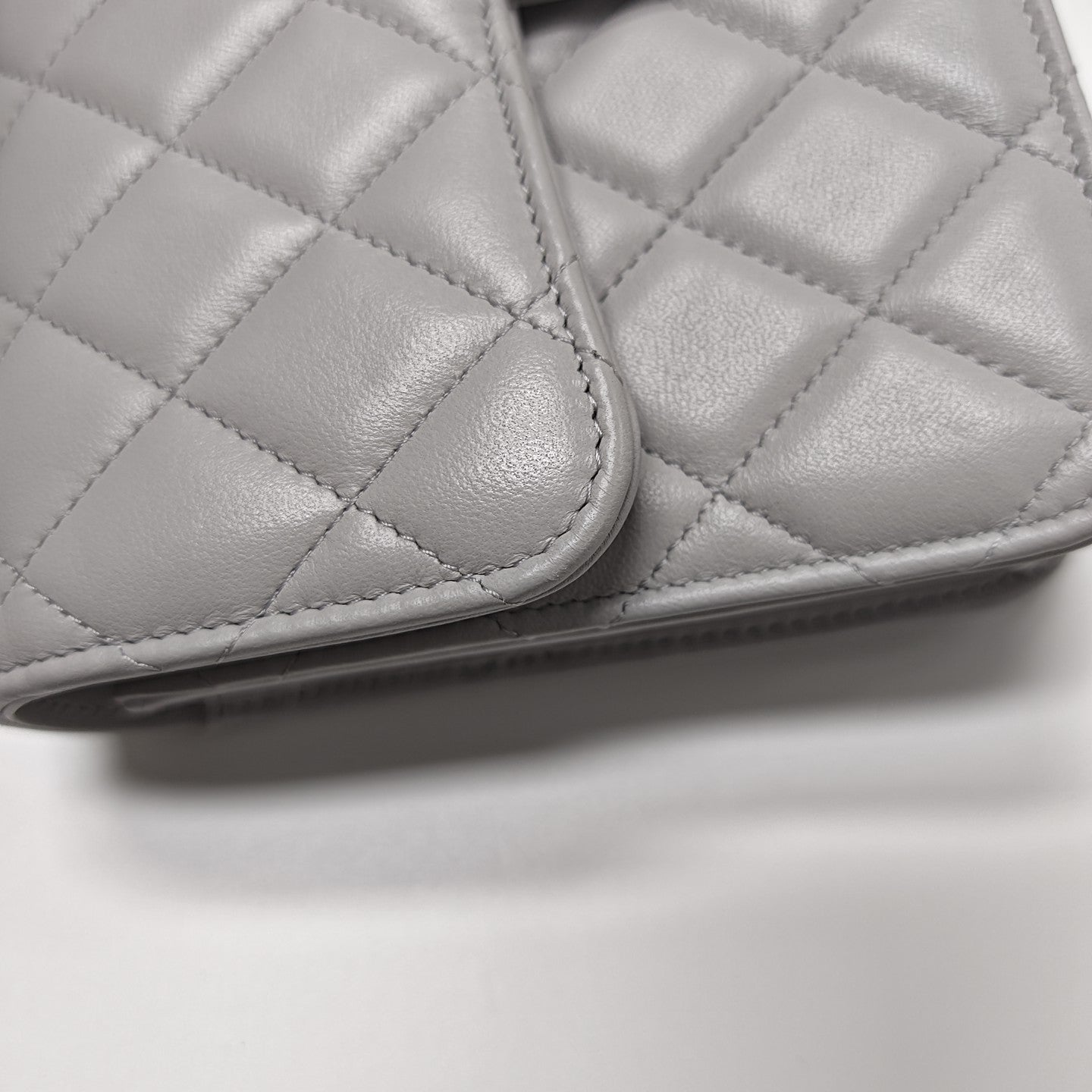 Quilted Lambskin Backpack Gray