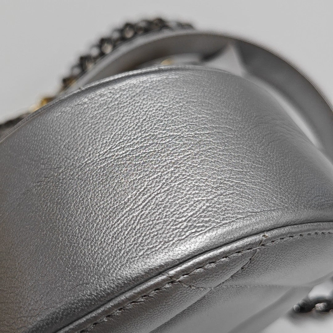 Authenticated pre-owned  CHANEL 19 Quilted Lambskin Silver - Shoulder Bag at Looply