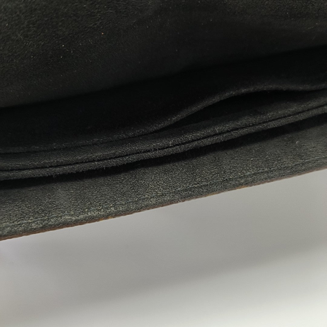 SAINT MICHEL Monogram Coated Canvas Black