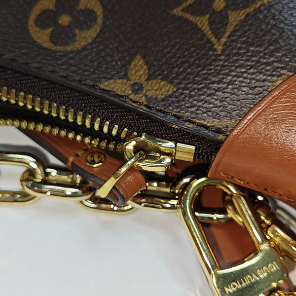 LOOP HOBO Monogram Coated Canvas Brown