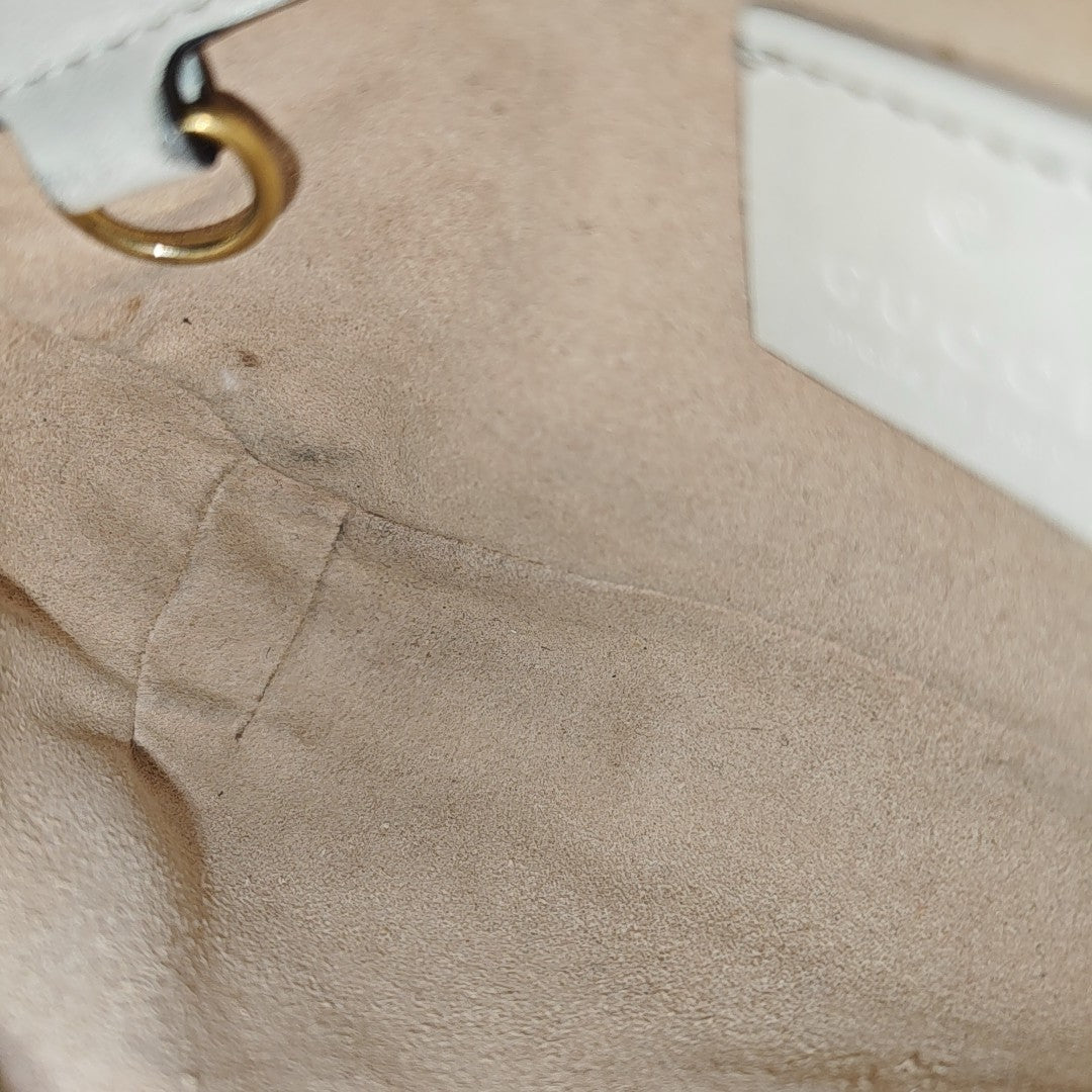 GG Marmont Mini Quilted Calfskin White