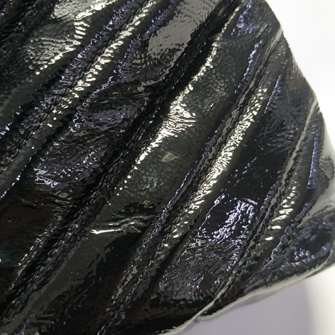 LOULOU Medium Chevron Patent Leather Black