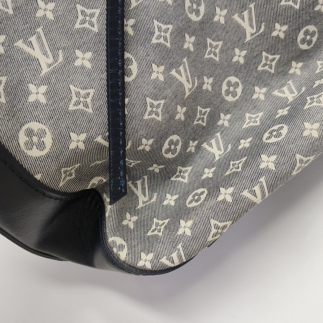 Monogram Denim Bucket Bag Gray