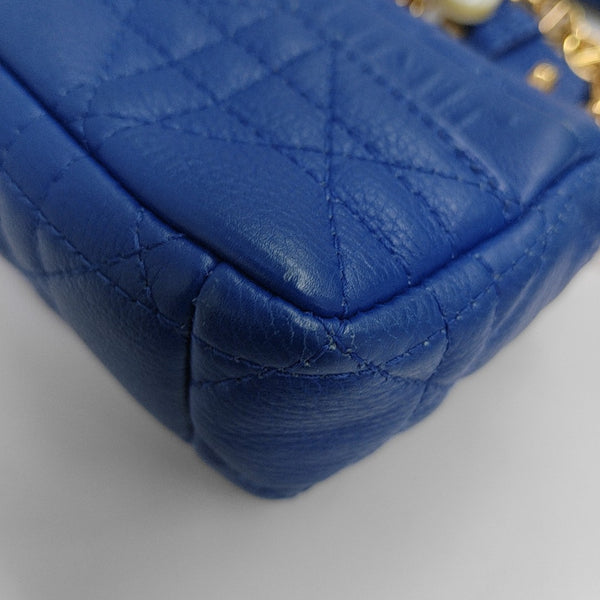 Dior Caro Super Mini Cannage Calfskin Blue