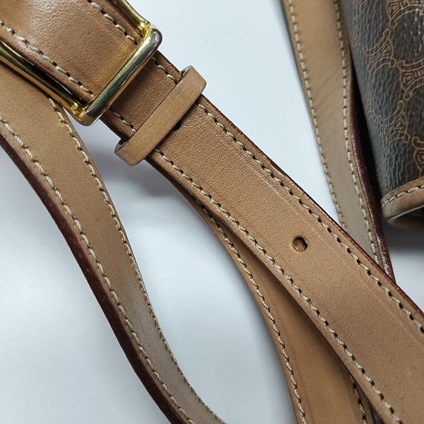 Coated Canvas Shoulder Bag Brown
