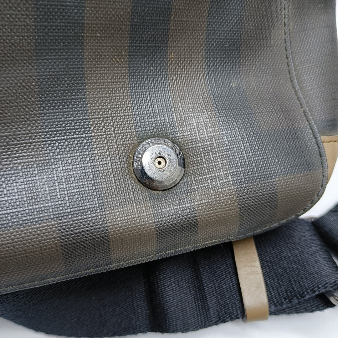 Coated Canvas Shoulder Bag Brown