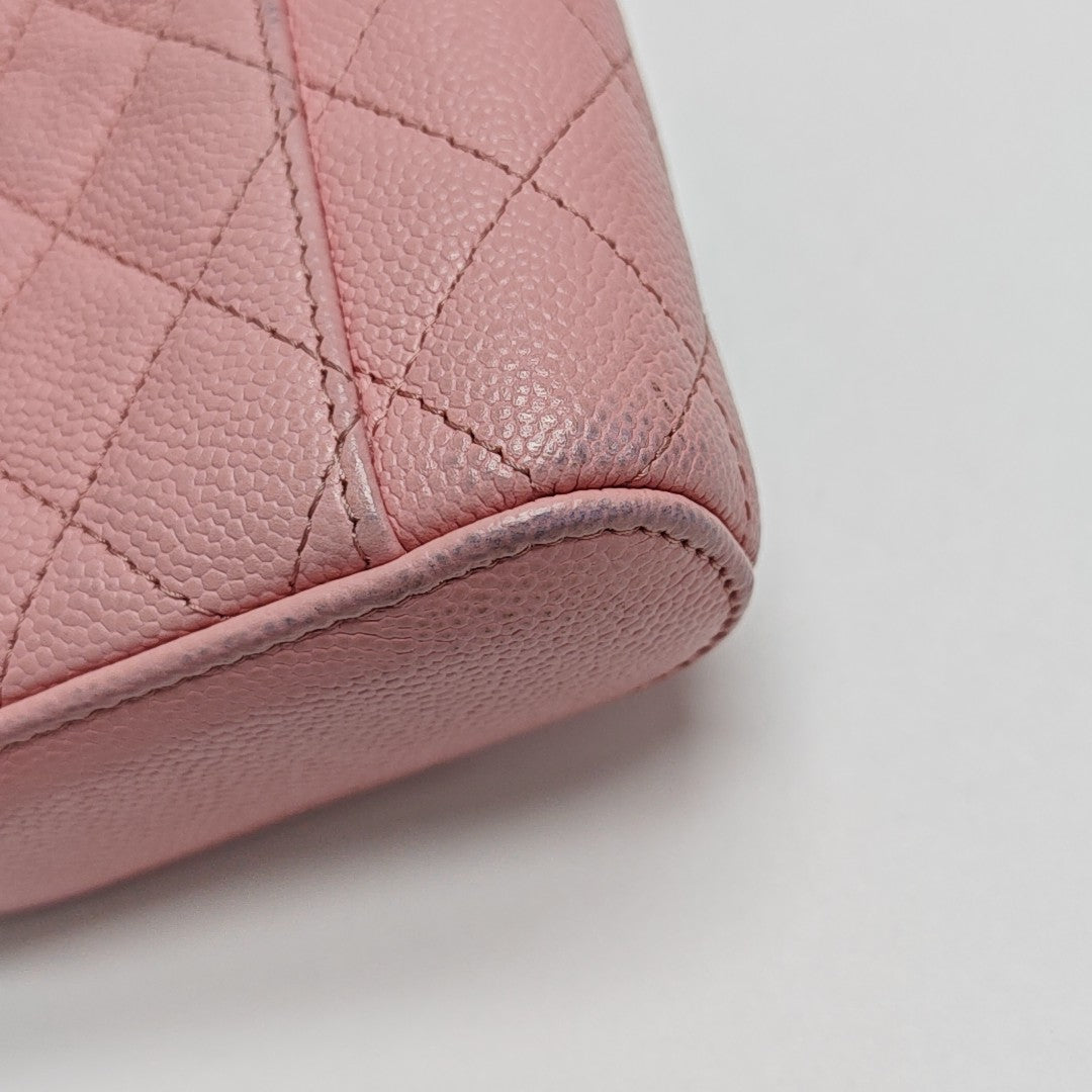 VANITY CASE Mini Quilted Grained Calfskin Pink