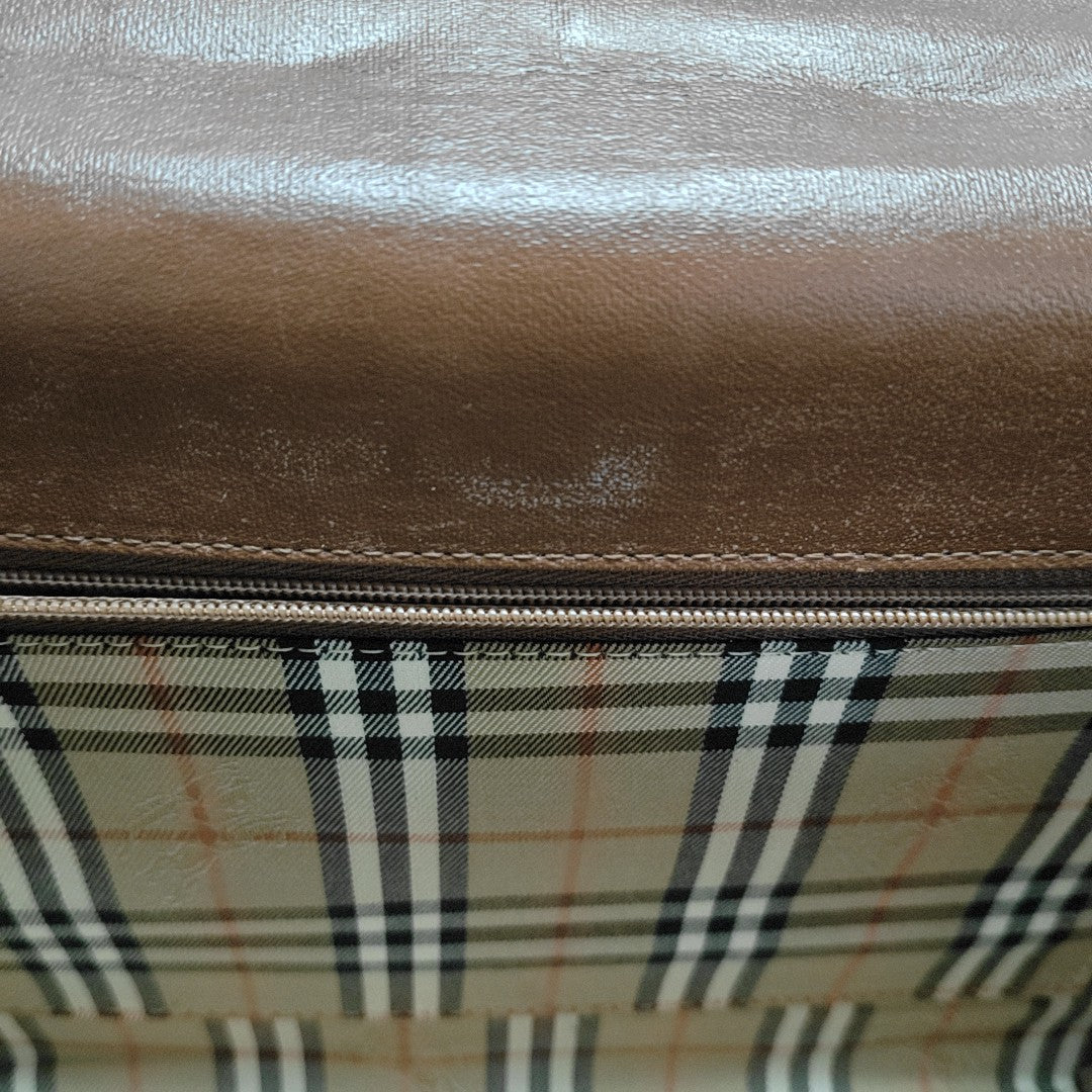 Calfskin Top Handle Bag Brown