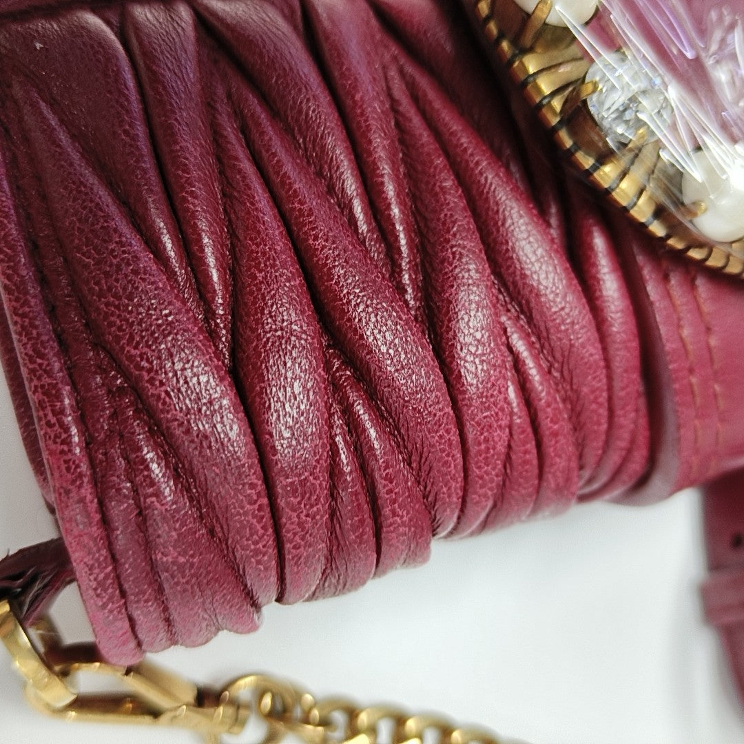 Quilted Lambskin Crossbody Bag Red
