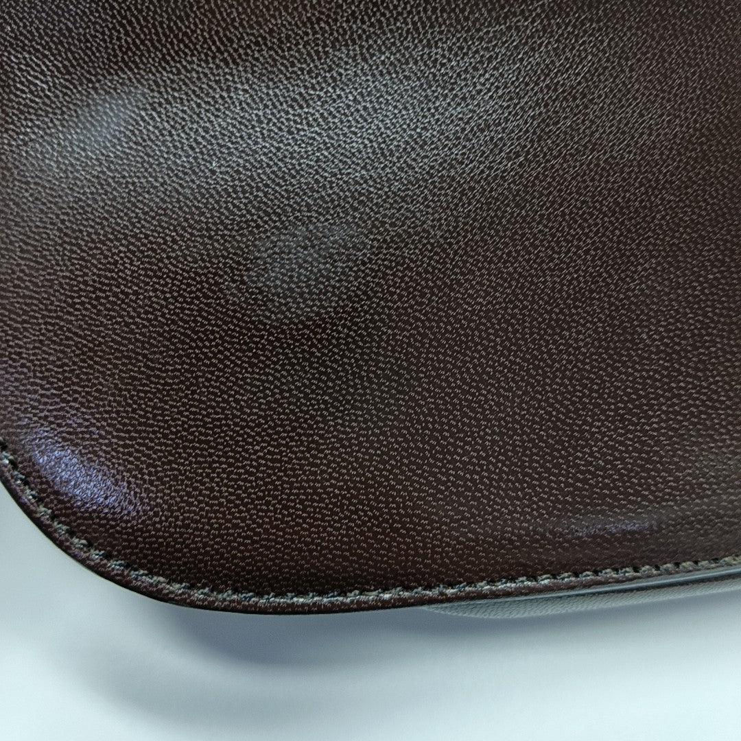 Calfskin Top Handle Bag Brown