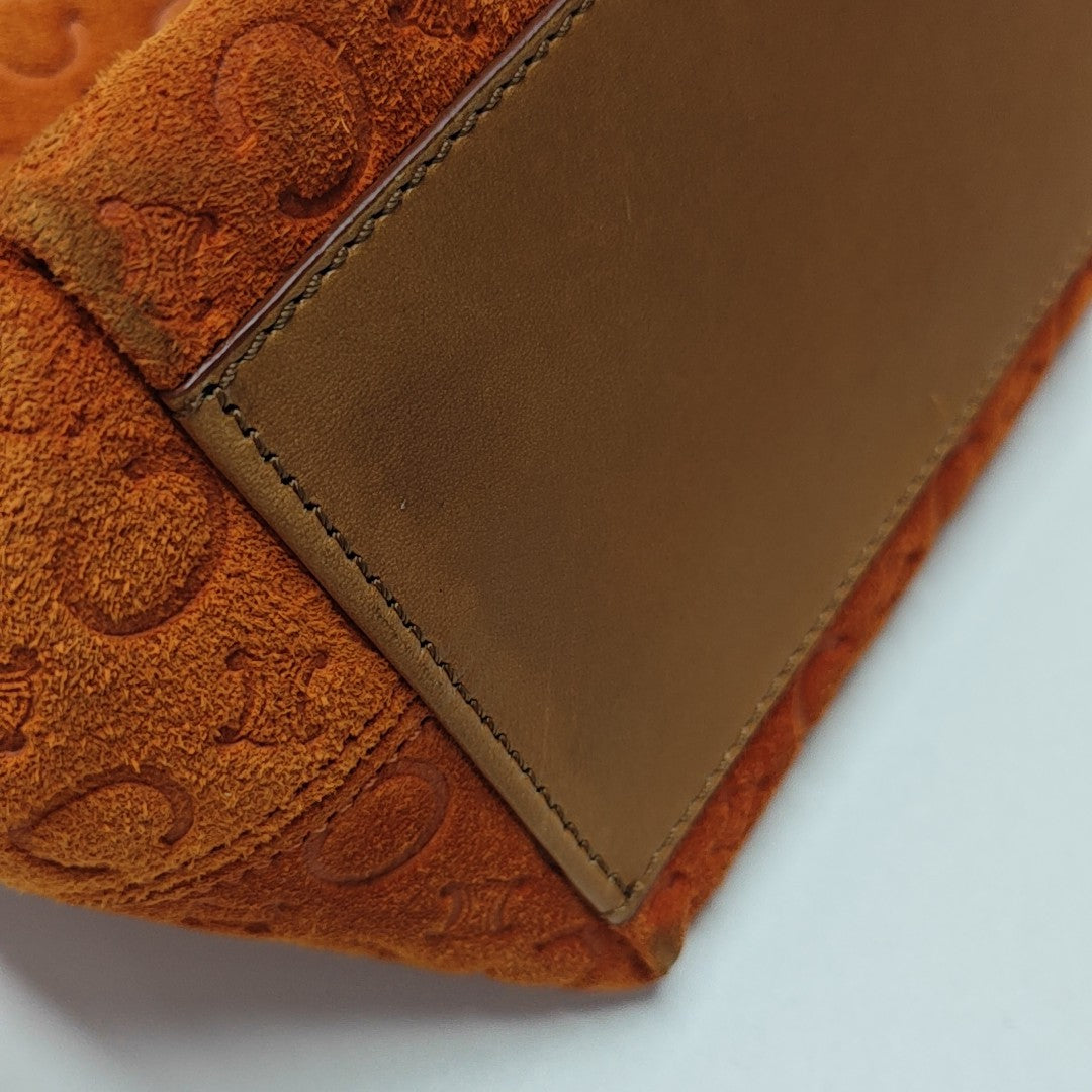 Suede Top Handle Bag Orange