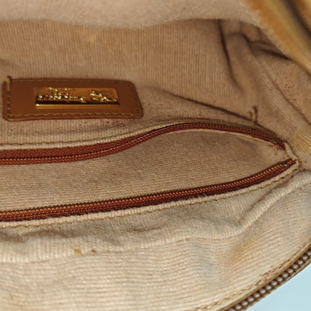Coated Canvas Shoulder Bag Beige
