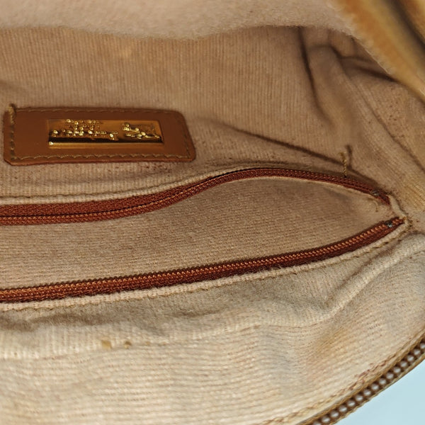 Coated Canvas Shoulder Bag Beige