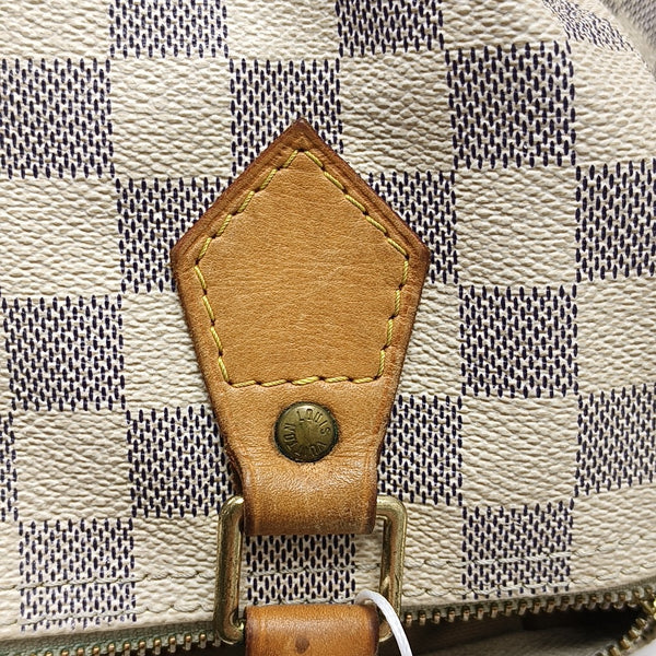 SPEEDY 25 Damier Azur Coated Canvas White